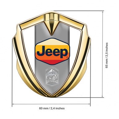 Jeep Emblem Self Adhesive Gold White Base Multicolor Logo