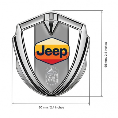 Jeep Emblem Self Adhesive Silver White Base Multicolor Logo