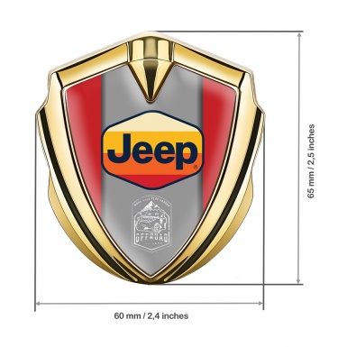 Jeep Emblem Self Adhesive Gold Red Print Multicolor Logo Edition