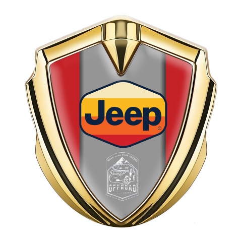 Jeep Emblem Self Adhesive Gold Red Print Multicolor Logo Edition