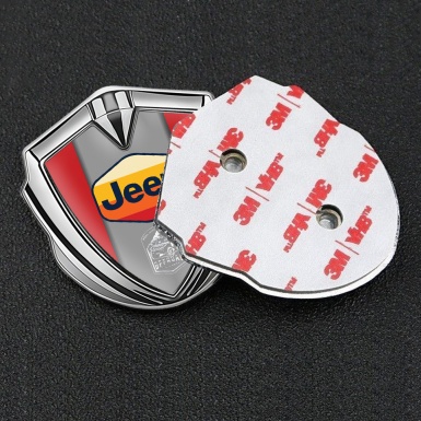 Jeep Emblem Self Adhesive Silver Red Print Multicolor Logo Edition