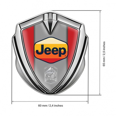 Jeep Emblem Self Adhesive Silver Red Print Multicolor Logo Edition