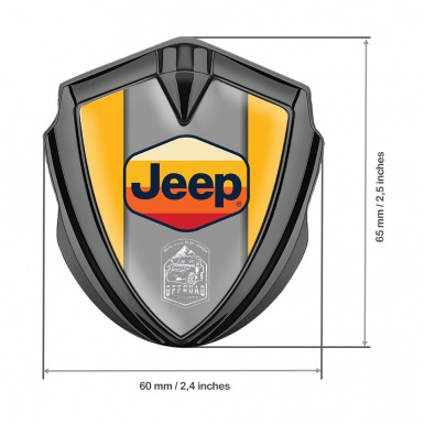 Jeep Metal Emblem Badge Graphite Yellow base Multicolor Logo Edition