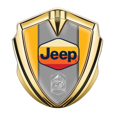 Jeep Metal Emblem Badge Gold Yellow base Multicolor Logo Edition