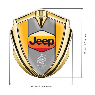 Jeep Metal Emblem Badge Gold Yellow base Multicolor Logo Edition