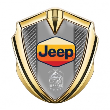 Jeep Domed Emblem Badge Gold Light Carbon Multicolor Logo Edition