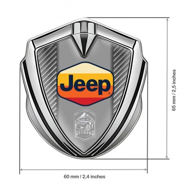 Jeep Domed Emblem Badge Silver Light Carbon Multicolor Logo Edition