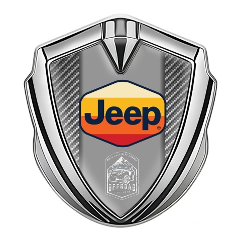 Jeep Domed Emblem Badge Silver Light Carbon Multicolor Logo Edition