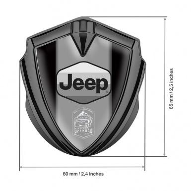 Jeep Bodyside Domed Emblem Graphite Black Grey Logo Offroad Motif