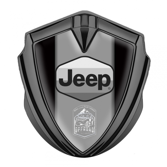 Jeep Bodyside Domed Emblem Graphite Black Grey Logo Offroad Motif