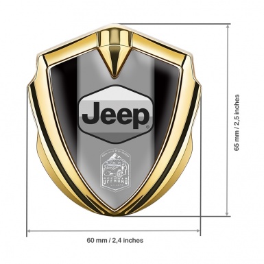 Jeep Bodyside Domed Emblem Gold Black Grey Logo Offroad Motif