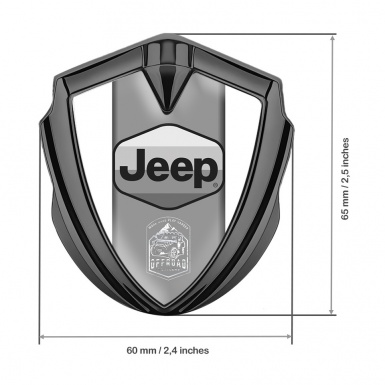 Jeep Emblem Metal Badge Graphite White Grey Logo Offroad Motif