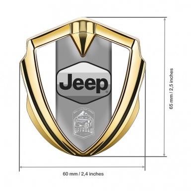 Jeep Emblem Metal Badge Gold White Grey Logo Offroad Motif