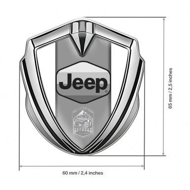 Jeep Emblem Metal Badge Silver White Grey Logo Offroad Motif