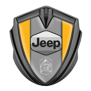 Jeep Silicon Emblem Badge Graphite Yellow Frame Grey Logo Offroad Edition