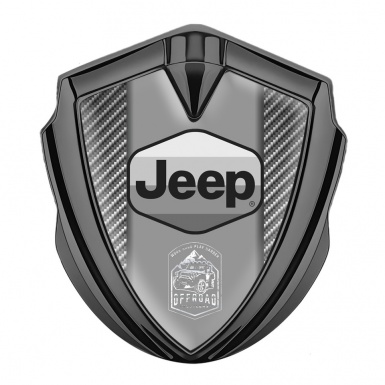 Jeep Emblem Car Badge Graphite Light Carbon Grey Logo Offroad Edition