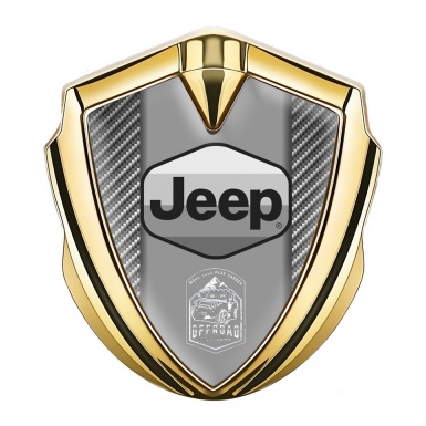 Jeep Emblem Car Badge Gold Light Carbon Grey Logo Offroad Edition