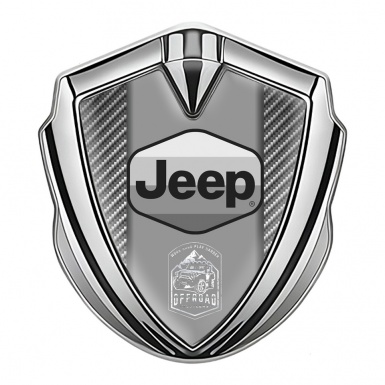 Jeep Emblem Car Badge Silver Light Carbon Grey Logo Offroad Edition