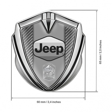 Jeep Emblem Car Badge Silver Light Carbon Grey Logo Offroad Edition