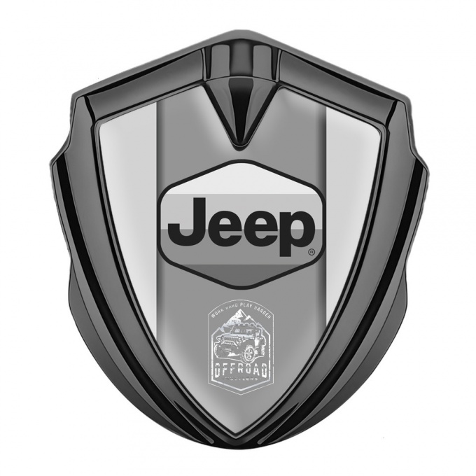 Jeep Badge Self Adhesive Graphite Light Base Grey Logo Offroad Edition