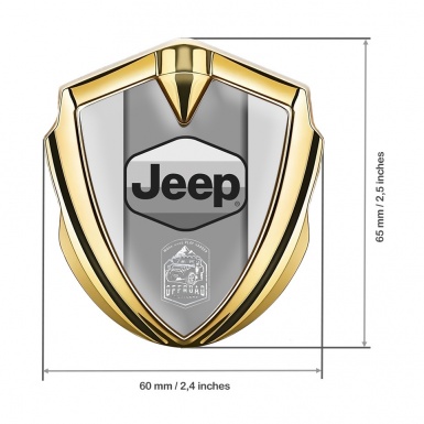 Jeep Badge Self Adhesive Gold Light Base Grey Logo Offroad Edition