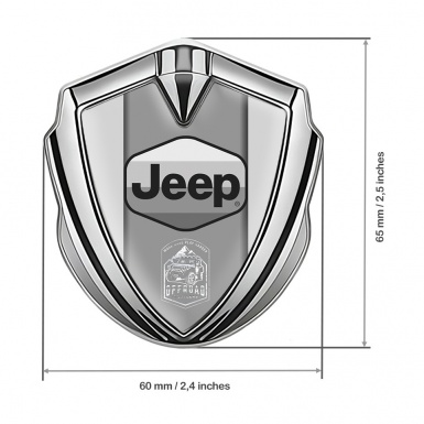 Jeep Badge Self Adhesive Silver Light Base Grey Logo Offroad Edition