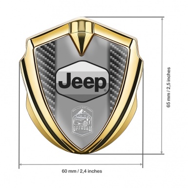 Jeep Badge Self Adhesive Gold Dark Carbon Grey Logo Offroad Edition