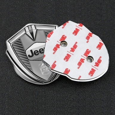 Jeep Badge Self Adhesive Silver Dark Carbon Grey Logo Offroad Edition