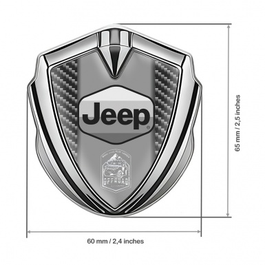 Jeep Badge Self Adhesive Silver Dark Carbon Grey Logo Offroad Edition