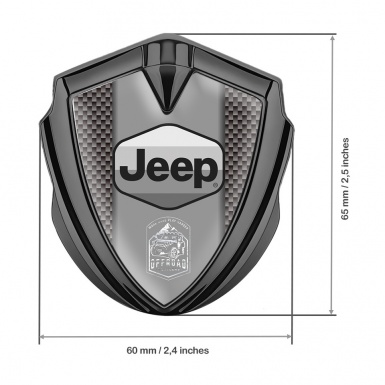 Jeep Emblem Fender Badge Graphite Carbon Fiber Grey Logo Offroad Motif