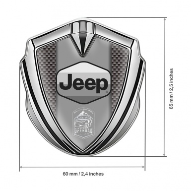 Jeep Emblem Fender Badge Silver Carbon Fiber Grey Logo Offroad Motif