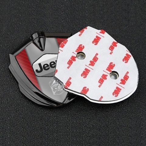 Jeep Emblem Trunk Badge Graphite Red Carbon Grey Logo Offroad Motif