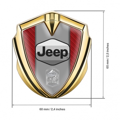Jeep Emblem Trunk Badge Gold Red Carbon Grey Logo Offroad Motif