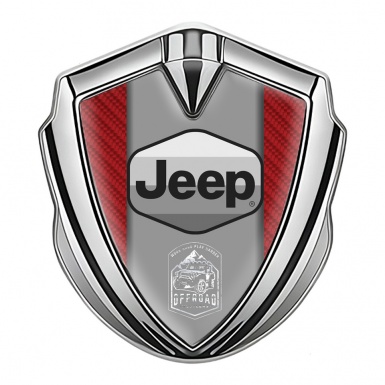 Jeep Emblem Trunk Badge Silver Red Carbon Grey Logo Offroad Motif