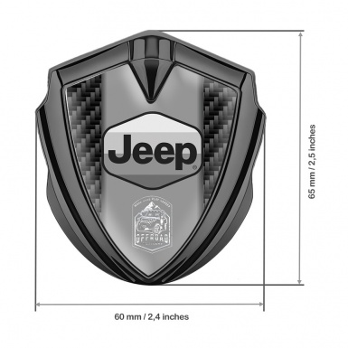 Jeep Emblem Self Adhesive Graphite Black Carbon Grey Logo Offroad Motif