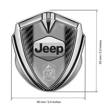 Jeep Emblem Self Adhesive Silver Black Carbon Grey Logo Offroad Motif