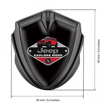 Jeep Metal Emblem Badge Graphite Black Print Wrangler Edition