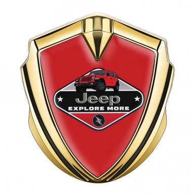 Jeep Emblem Ornament Badge Gold Crimson Print Wrangler Edition