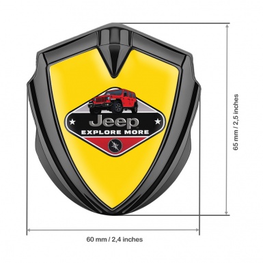 Jeep Bodyside Domed Emblem Graphite Yellow Print Wrangler Edition