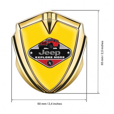 Jeep Bodyside Domed Emblem Gold Yellow Print Wrangler Edition