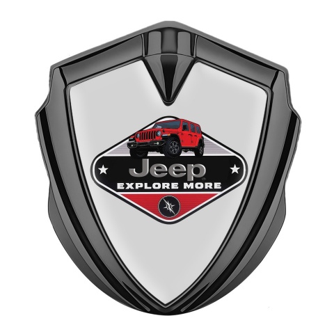 Jeep 3d Emblem Badge Graphite Moon Grey Base Wrangler Edition