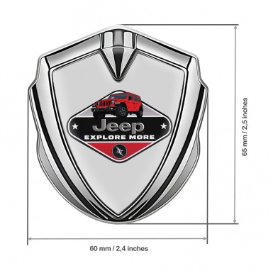 Jeep 3d Emblem Badge Silver Moon Grey Base Wrangler Edition
