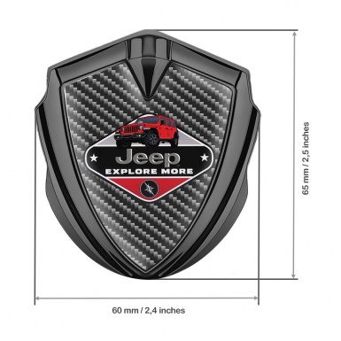 Jeep Silicon Emblem Badge Graphite Dark Carbon Base Wrangler Edition