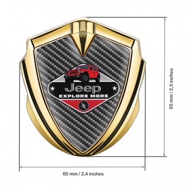 Jeep Silicon Emblem Badge Gold Dark Carbon Base Wrangler Edition