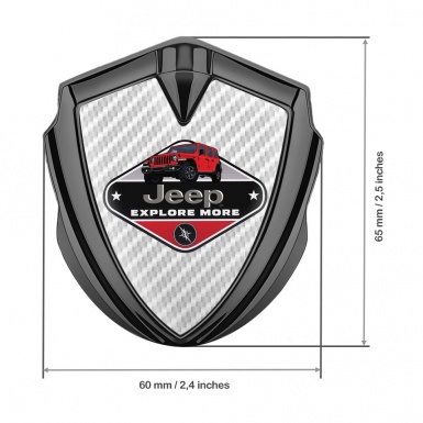 Jeep Emblem Car Badge Graphite White Carbon Base Wrangler Edition