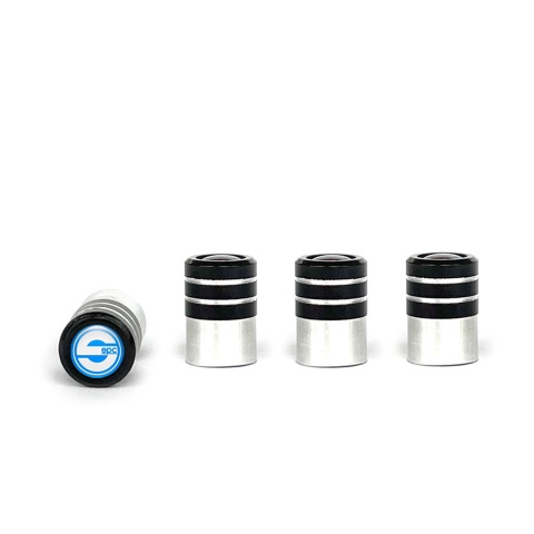 Sparco Valve Caps Tire Black - Aluminum 4 pcs Blue Silicone Sticker