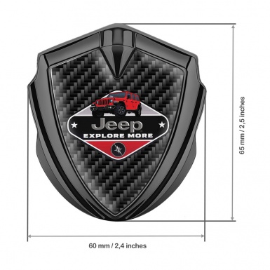 Jeep Metal Domed Emblem Graphite Black Carbon Base Wrangler Edition