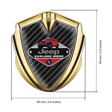 Jeep Metal Domed Emblem Gold Black Carbon Base Wrangler Edition