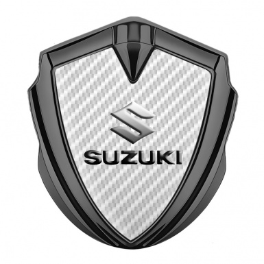 Suzuki Emblem Badge Self Adhesive Graphite White Carbon Dark Emboss Effect