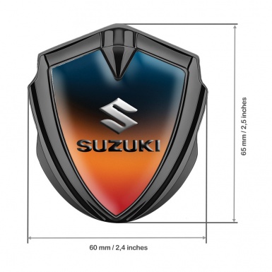 Suzuki Emblem Ornament Graphite Color Gradient Emboss Logo Effect